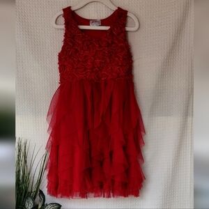 Red Layered Tulle Dress